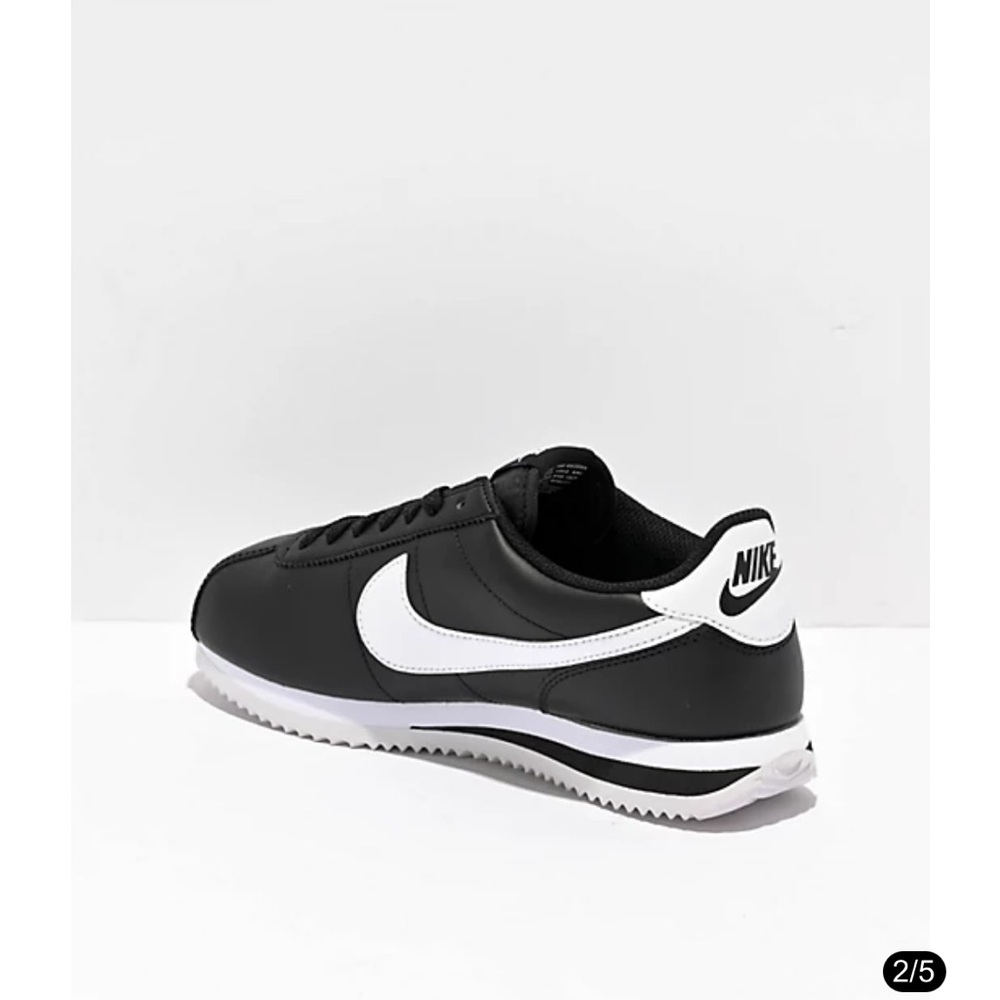 Nike Women’s Cortez Black & White Sneakers - Picture 2 of 14
